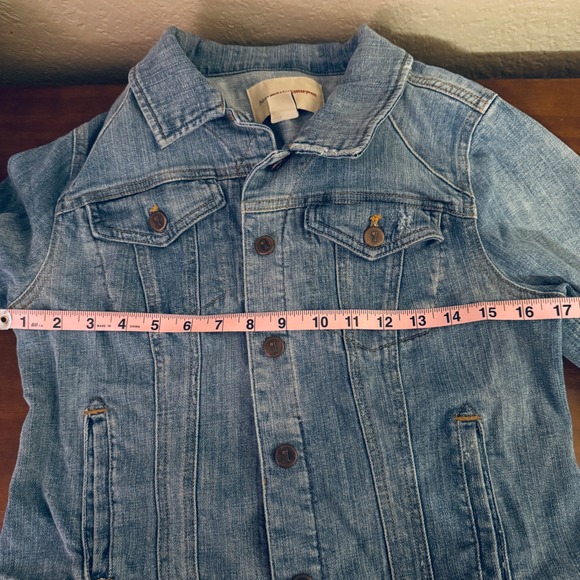 Pilcro Denim Jacket Floral Painted Jean Jacket Button Front Women's M - Picture 5 of 7